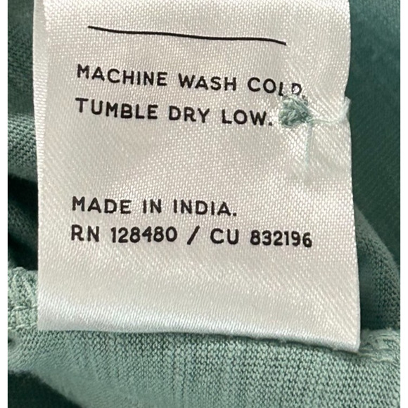 Pact Top Womens XL Green Relaxed Slub Button Up Short Sleeve Organic Cotton NWT - Picture 9 of 11